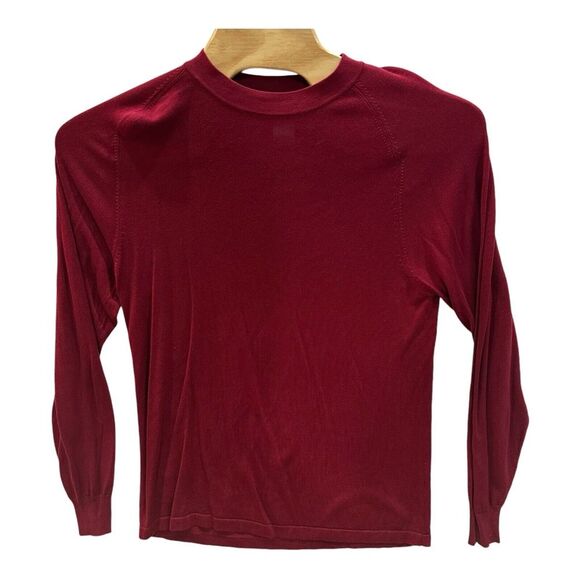 Vintage Norm Thompson 100% Silk Sweater Mens Size Large‎ Pullover Burgundy - Picture 1 of 5